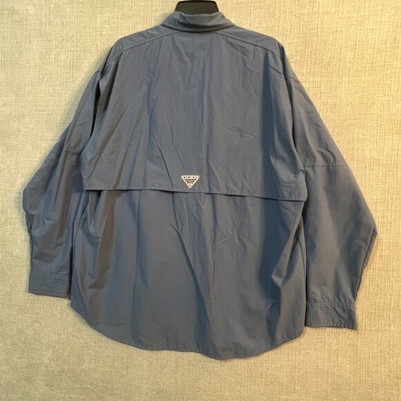 Columbia Bahama PFG Breathable Long Sleeve Button Down Shirt (Men's L) Pale Blue - Picture 10 of 10